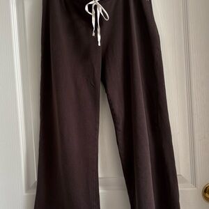 Abercrombie & Fitch Brown Wide-Leg Capris with White Drawstring